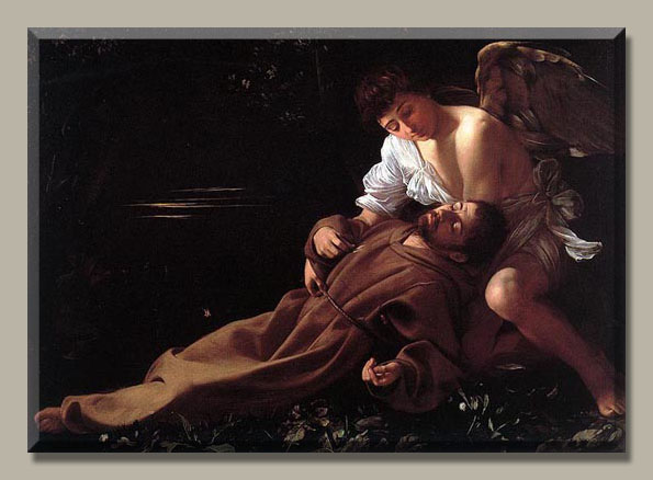 Antique Painting St. Francis in Ecstasy by Caravaggio