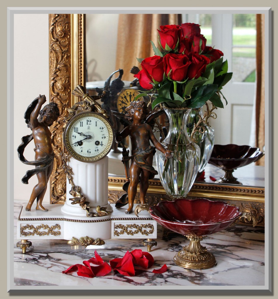Antique Clock and Accessories