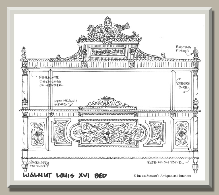 Antique Bed Sketch