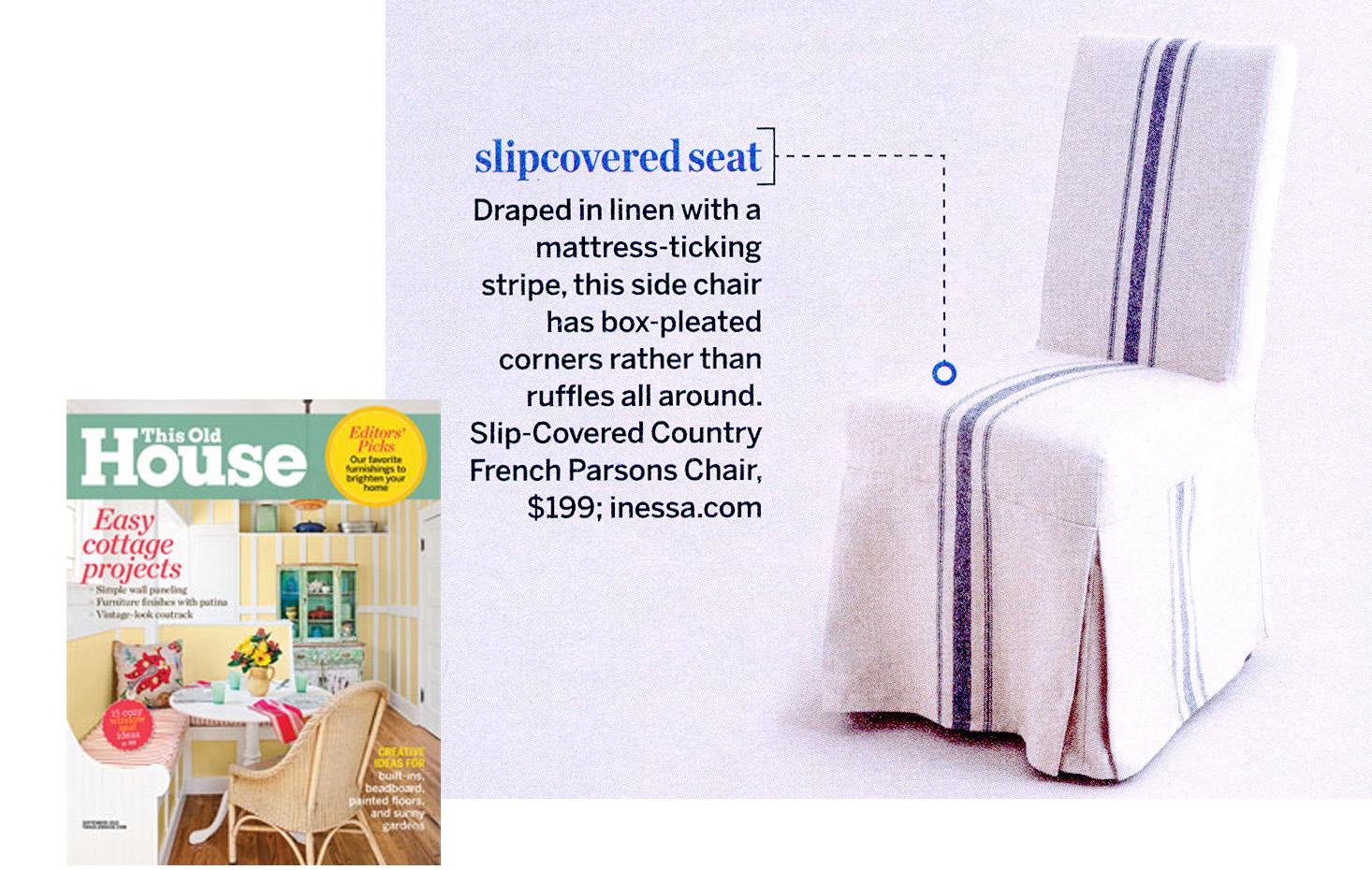 Slip-Covered Country French Parsons Chair