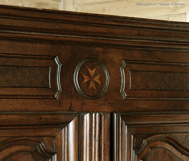 Antique Country French Lyonaise Armoire