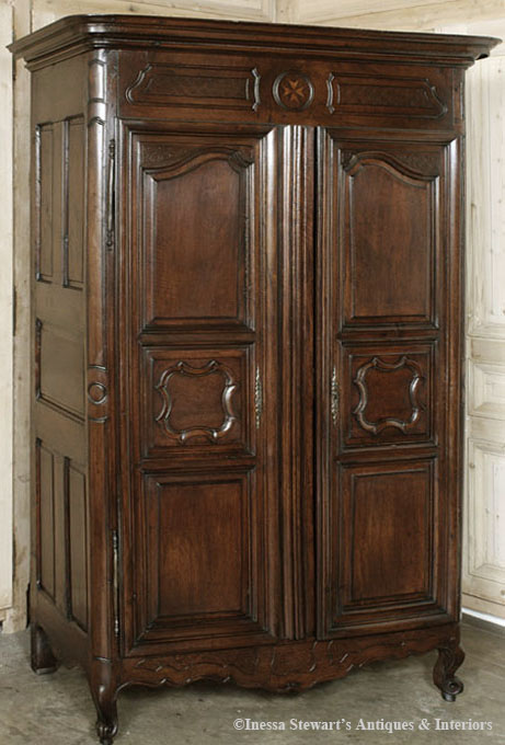 Antique Country French Lyonaise Armoire