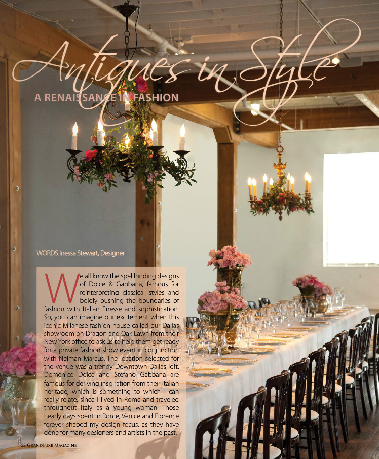 Inessa Stewart's Antiques in Grand Luxe Magazine