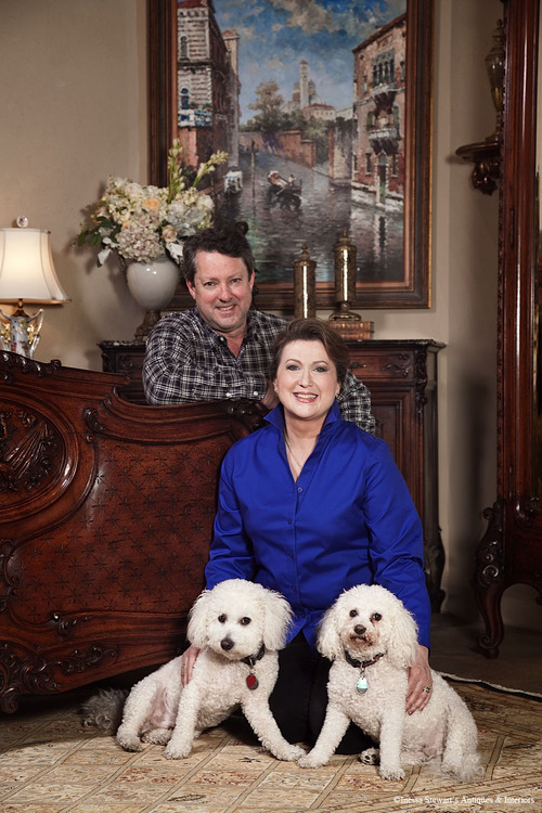 Inessa Stewart's Antiques and Interiors: John and Inessa with their dogs