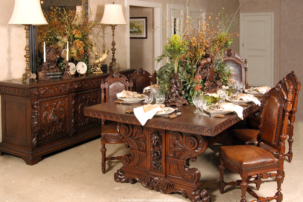 Tablescapes Antique Dining Room Set