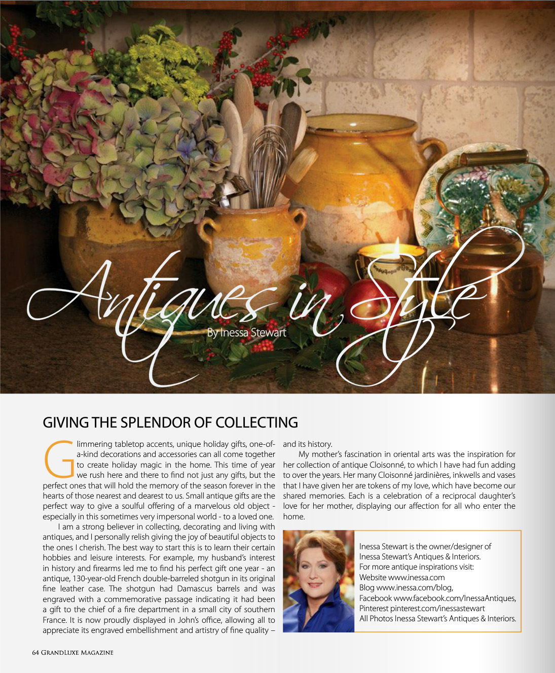 Antiques In Style - Inessa Stewart Grand Luxe