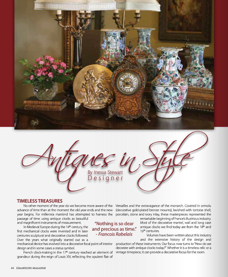 Antiques In Style Grand Luxe Magazine Inessa Stewart's Antiques 1