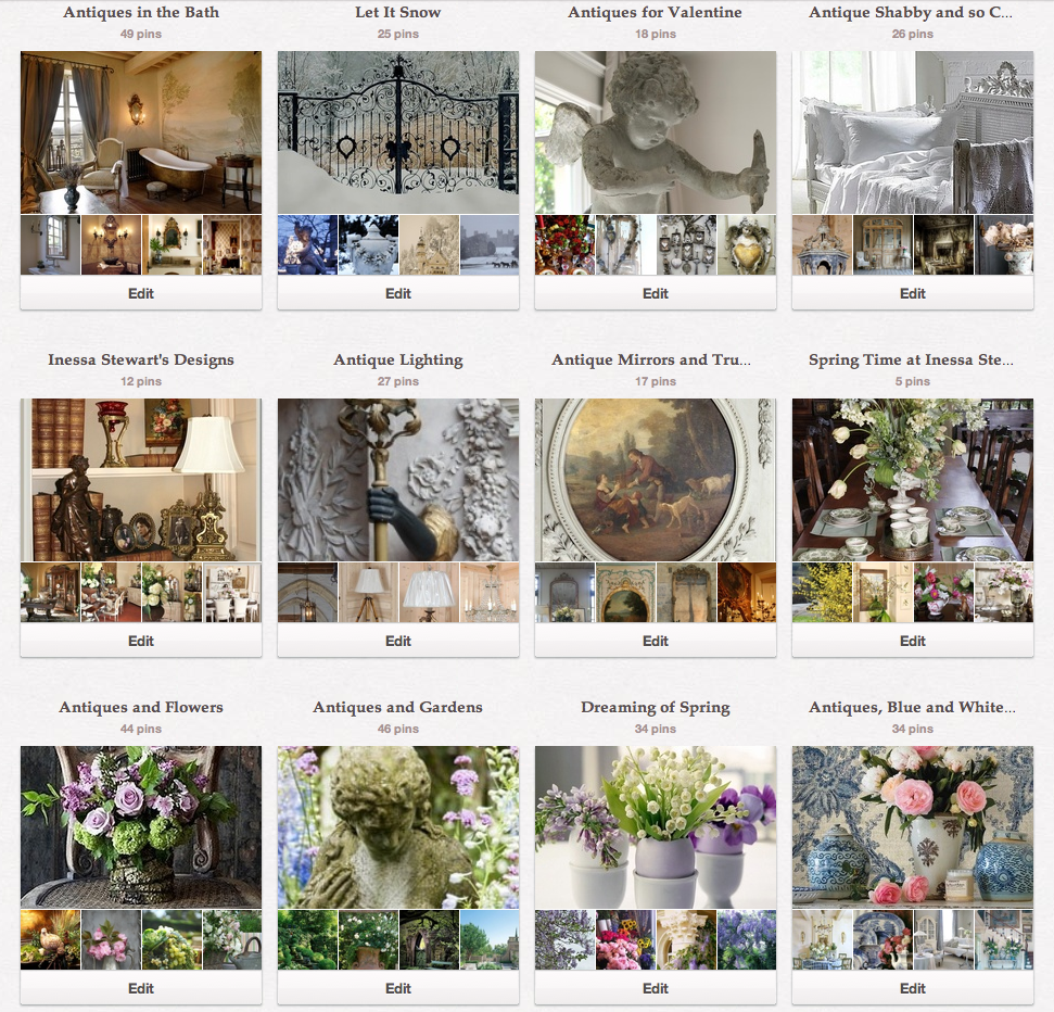 Inessa Stewart's Antiques & Interiors Pinterest