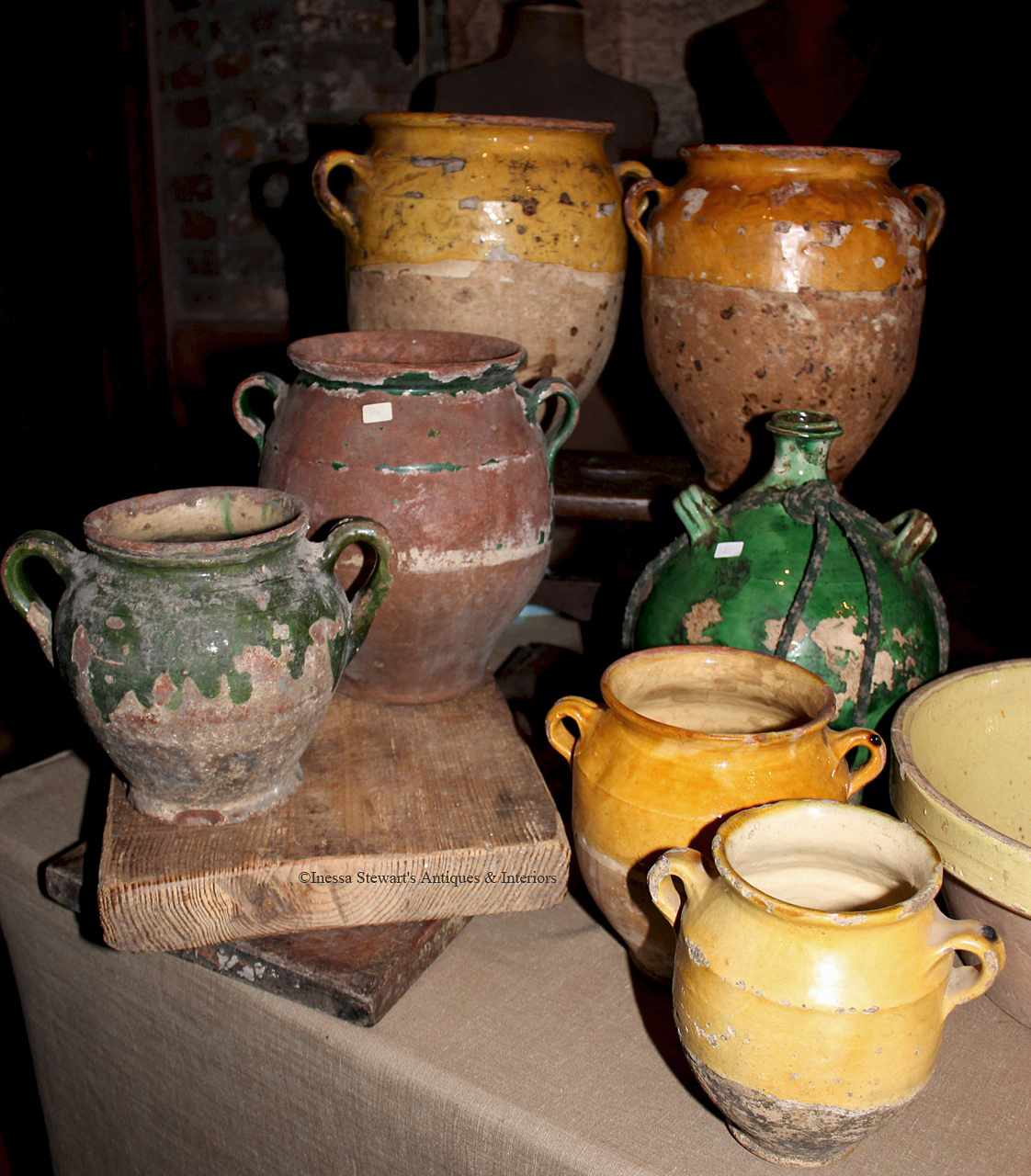 Antique confit pots