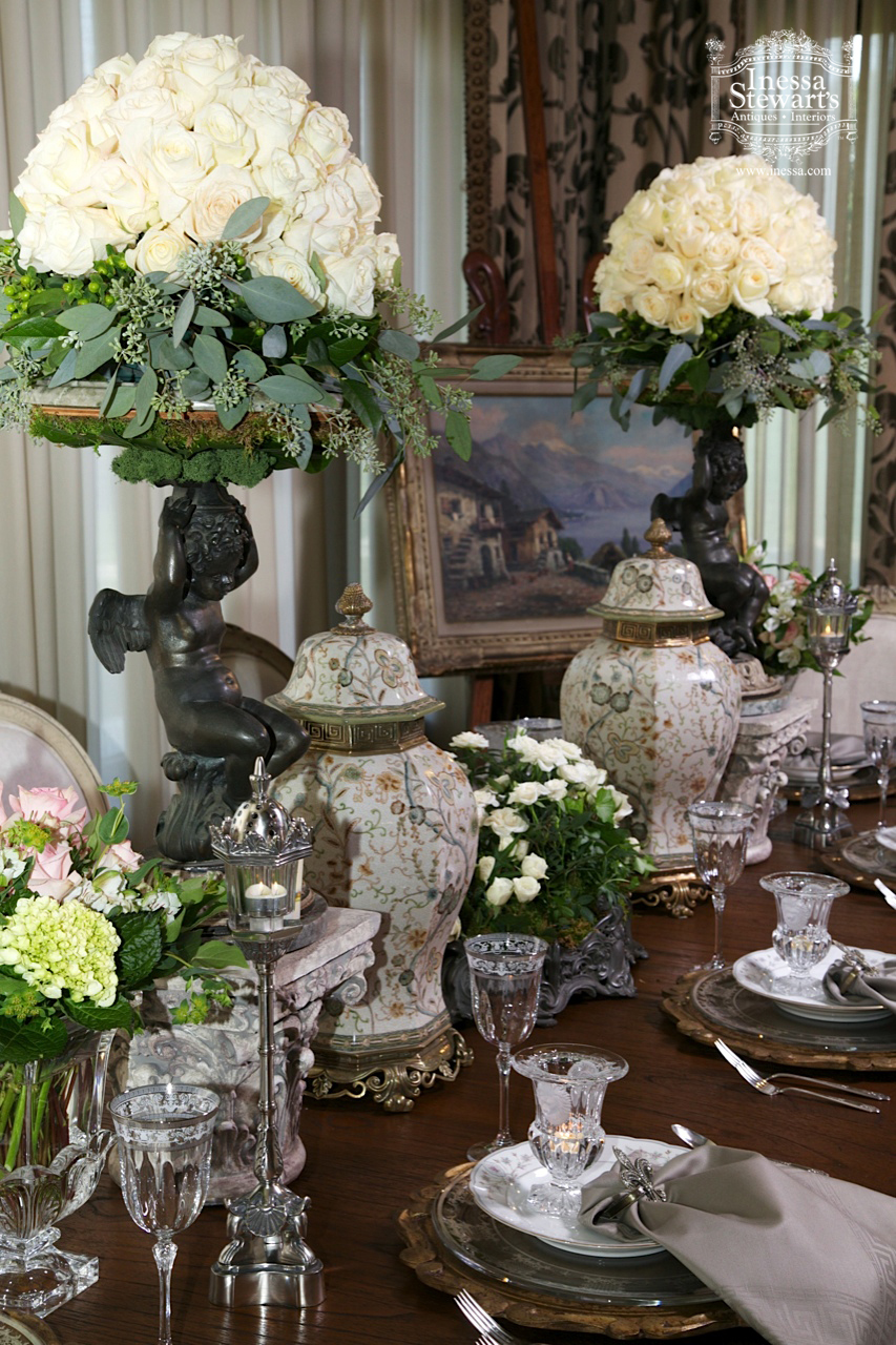 Antique Accessories, Painting, and Table setting