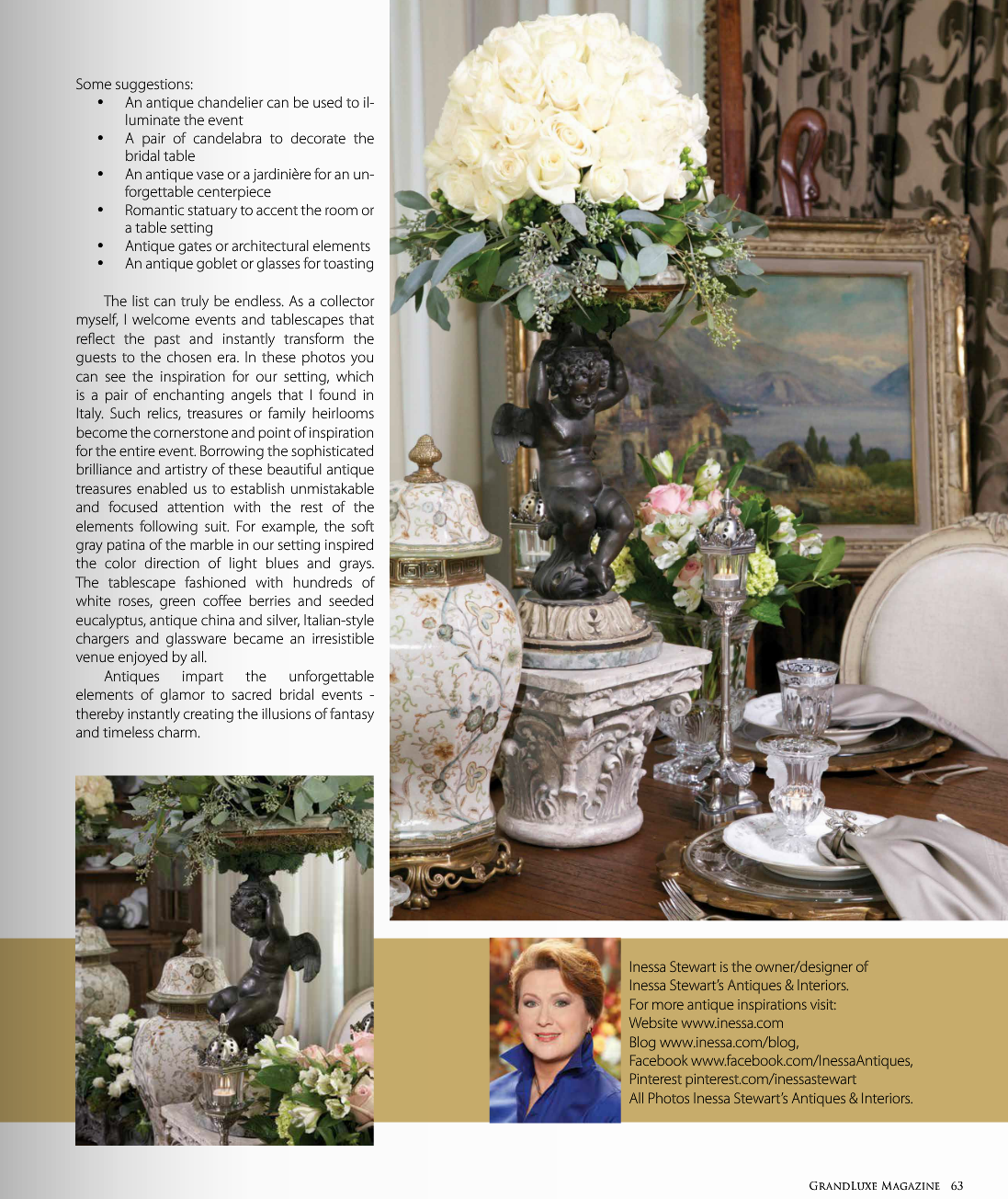 Antiques in Style GrandLuxe Magazine- Antique table setting
