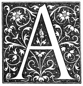 Antique letter engraving