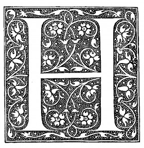 Antique letter engraving