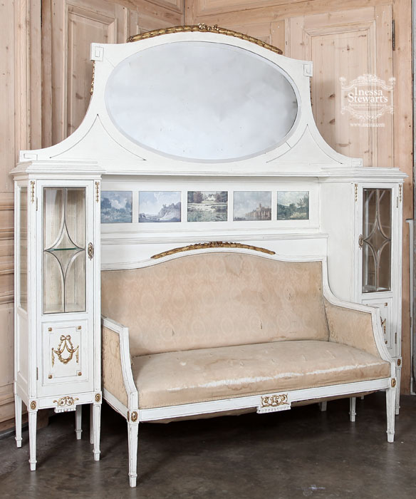 Antique Louis XVI Painted Seating Ensemble antique furniture