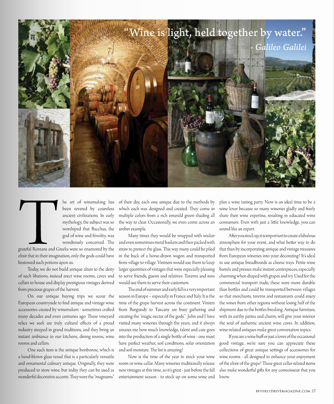 Antique wine accessories and furniture