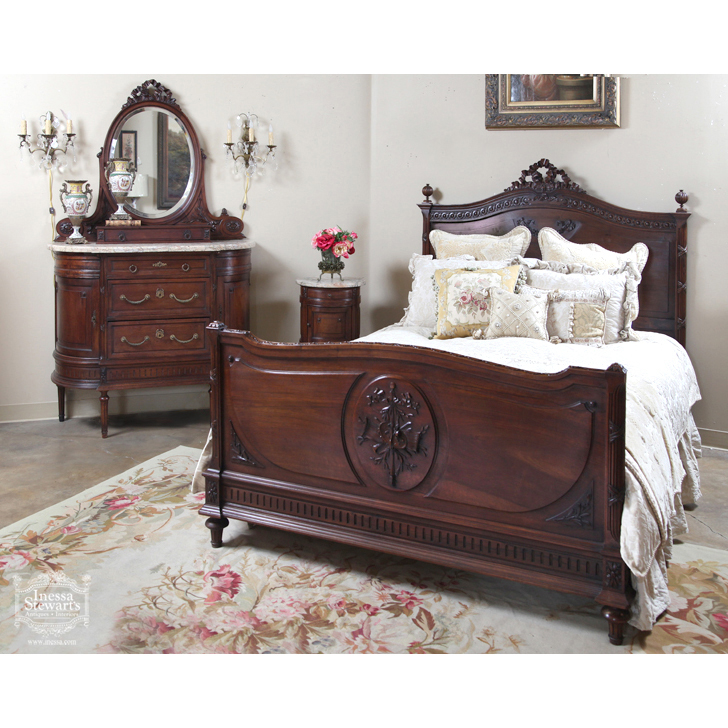 Antique French Louis XVI Walnut Bedroom Set - Online Antique Store