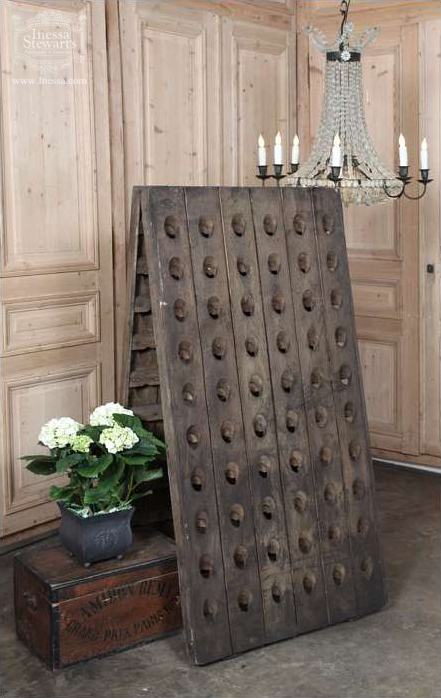 vintage french champagne riddling rack accessory