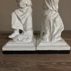 Pair 19th Century Italian Painted Statues of Cherubs