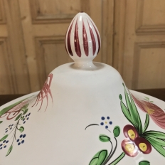 19th Century Hand-Painted Earthenware Soup Tureen from Rouen