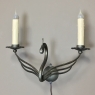 Mid-Century Electrified Twin-Arm Swan Motif Wall Sconce