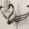 Mid-Century Electrified Twin-Arm Swan Motif Wall Sconce