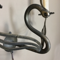 Mid-Century Nickel-Plated Twin-Arm Wall Sconce, Electrified 