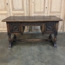 Antique Gothic Oak Desk with Leather Top
