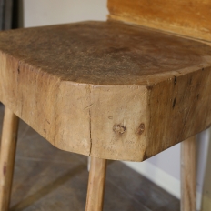 19th Century Rustic French Butcher Block Table