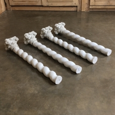 Set of Four 19th Century Cararra Marble Columns with Byzantine Capitals