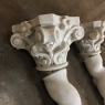 Set of Four 19th Century Cararra Marble Columns with Byzantine Capitals