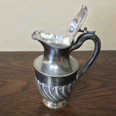 Antique Embossed Silverplate Pewter Teapot