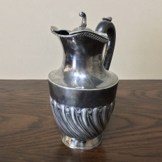 Antique Embossed Silverplate Pewter Teapot