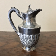 Antique Embossed Silverplate Pewter Teapot