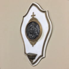 19th Century Marble & Bronze Holy Water Font