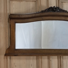 Antique Hand-Carved French Walnut Backsplash Mirror