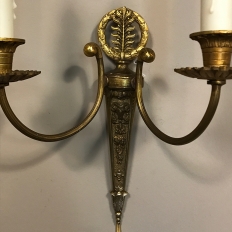 Pair Antique French Bronze Wall Sconces