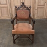 Pair 19th Century French Walnut Tapestry Armchairs