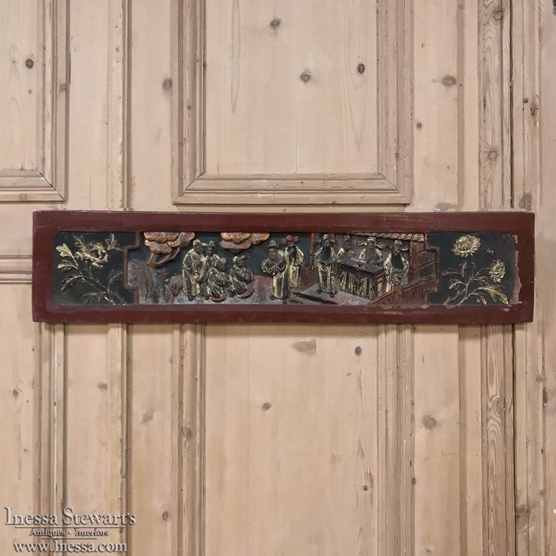 19th Century Carved Chinoiserie Decorative Panel