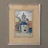 Pair Mid-Century Framed Ink and Watercolor Signed Paintings by H.Goyvaerts