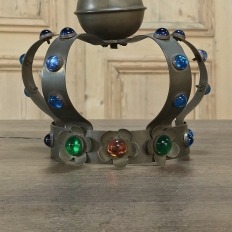 19th Century Decorative Brass Crown with Semi-Precious Stones