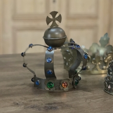 19th Century Decorative Brass Crown with Semi-Precious Stones