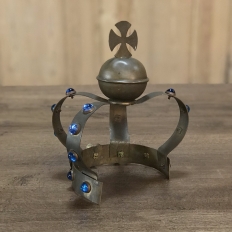 19th Century Decorative Brass Crown with Semi-Precious Stones