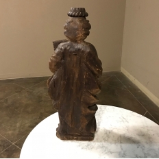 18th Century Antique Hand Carved Saint Wood Statue