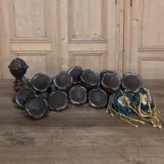 Set Of 15 Italian Hand Carved Walnut Finials