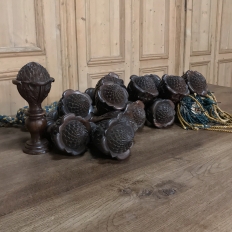 Set Of 15 Italian Hand Carved Walnut Finials
