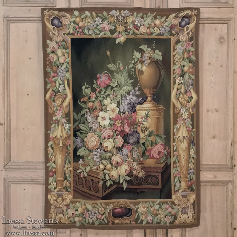 Hand Made French Aubusson Style Wool Tapestry