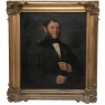 Pair Early 19th Century Framed Oil Portraits on Canvas