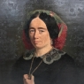 Pair Early 19th Century Framed Oil Portraits on Canvas