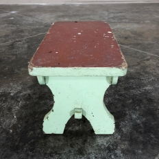 Rustic Antique Dutch Painted Footstool