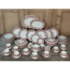 Antique Pink & White 65 pc. China Set by Maastricht ~ Victoria Pattern